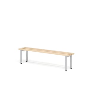 Changing room bench ELITE, 1200x300x390 mm, beech, grey