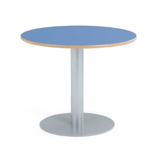 Ēdamistabas galds GATHER, stiprināms pie grīdas, Ø 900x720 mm, zils