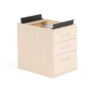 Desk-mounted drawer unit, 520x400x540 mm, birch veneer
