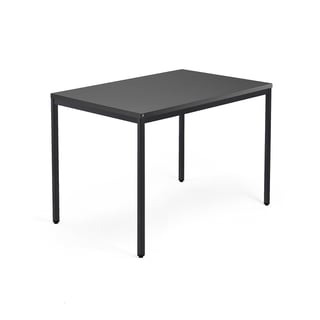 Schreibtisch MODULUS, 4-Bein-Gestell, 1200 x 800 mm, schwarz/schwarz