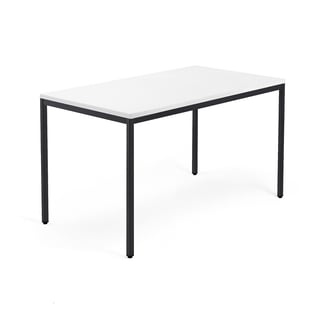 Pisalna miza QBUS, 4 noge, 1400x800 mm, črno ogrodje, bela
