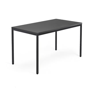 Skrivbord QBUS, 4-bensstativ, 1400x800 mm, svart, svart