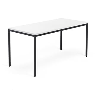 Tisch QBUS, 1600x800 mm, 4-Fuß-Gestell, schwarz/weiß.