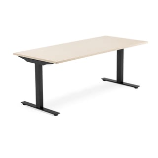 Modulus radni stol, T okvir, 1800x800 mm, crni okvir, breza