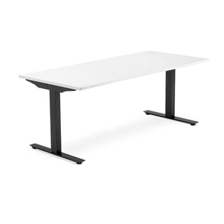 Schreibtisch MODULUS, T-Beine, 1800 x 800 mm, schwarz/weiß