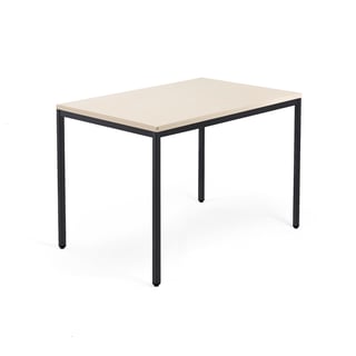 QBUS radni stol, postolje s 4 noge, 1200x800 mm, crno postolje, breza