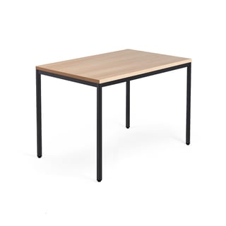 Desk QBUS, 1200x800 mm, 4-leg frame, black frame, oak