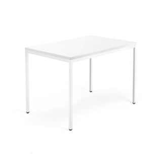 Skrivebord QBUS, 4-bensstel, 1200x800 mm, hvid, hvid