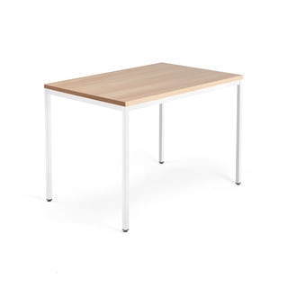 Desk QBUS, 1200x800 mm, 4-leg frame, white frame, oak