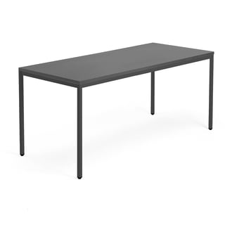 Työpöytä QBUS, kiinteä korkeus, 4 suoraa jalkaa, 1800x800 mm, musta jalusta, musta