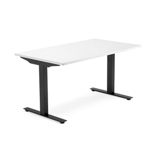 Biurko MODULUS, rama T, 1400x800 mm, czarny, biały