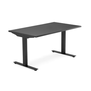 Skrivebord MODULUS, t-stativ, L1400 B800 H740 mm, svart/svart