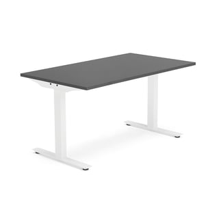 Psací stůl MODULUS, T-nohy, 1400x800 mm, bílý rám, černá