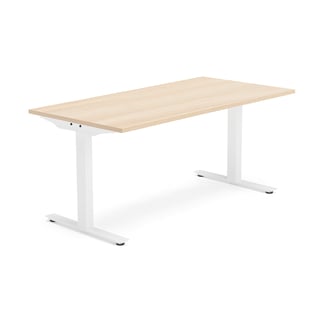 Biurko MODULUS, rama T, 1600x800 mm, biały, dąb