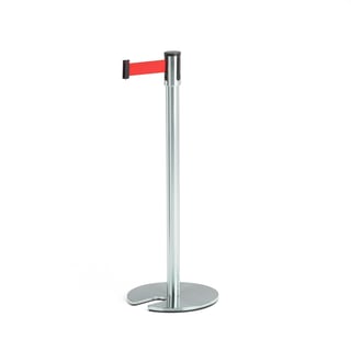 Belt barrier system, L 2000 mm, stainless post, red