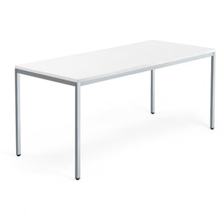Kancelársky pracovný stôl QBUS, 1800x800 mm, biela/strieborná