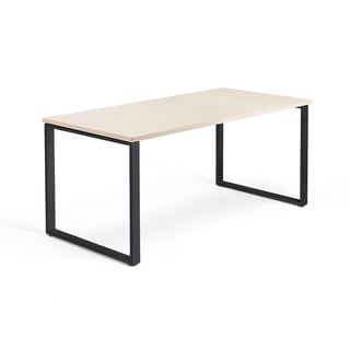 Kancelársky pracovný stôl MODULUS, O-rám, 1600x800 mm, breza/čierna
