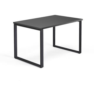 Desk QBUS, 1200x800 mm, O-frame, black frame, black