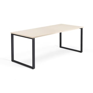 Modulus radni stol, kvadratni okvir, 1800x800 mm, crni okvir, breza