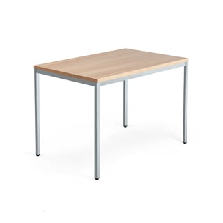 Desk MODULUS, 4-leg frame, 1200x800 mm, silver frame, oak
