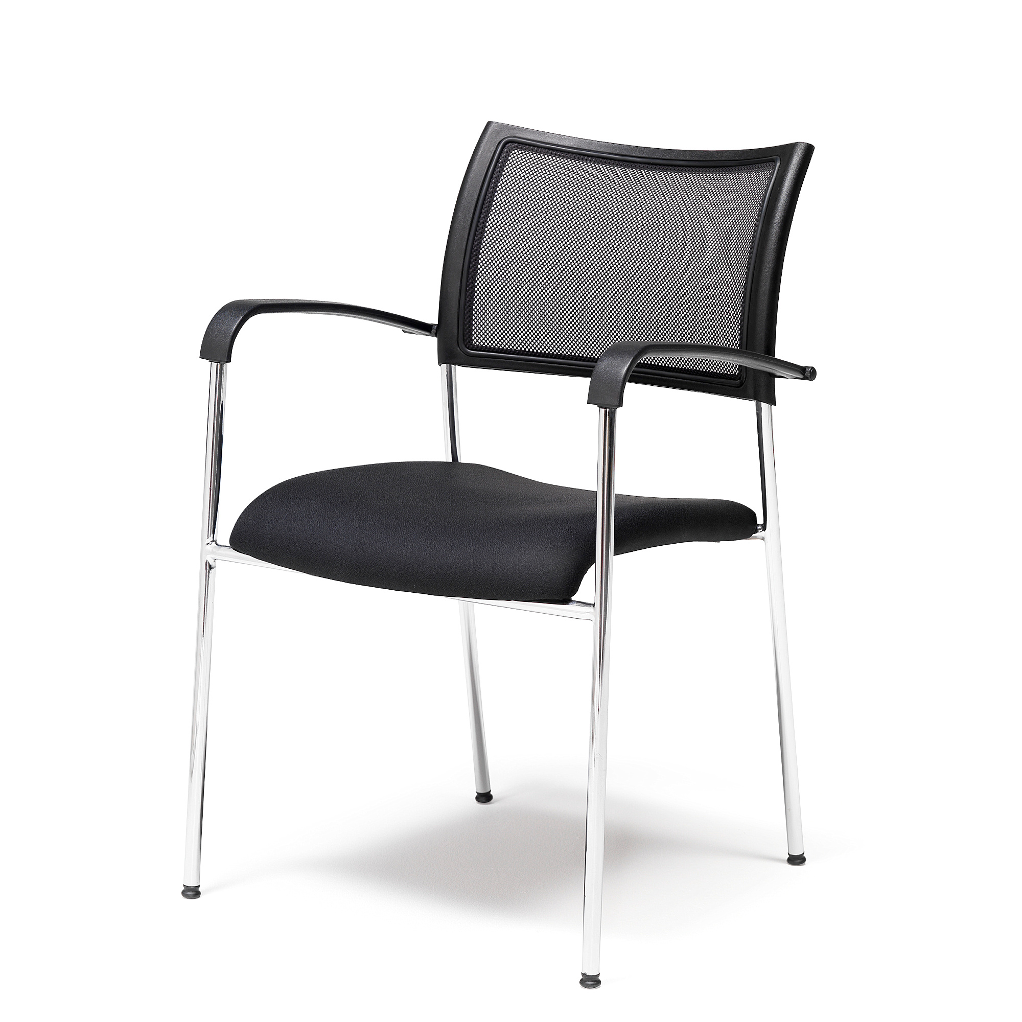 Mesh Conference Chair TORONTO Black Fabric Chrome AJ Products   199140 