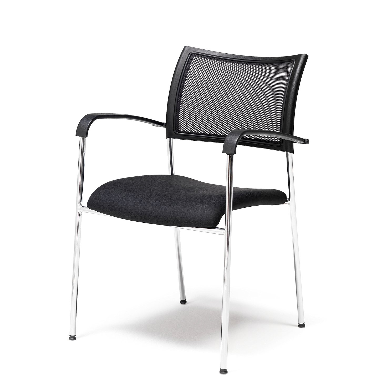 Mesh conference chair TORONTO, black fabric, chrome | AJ Products