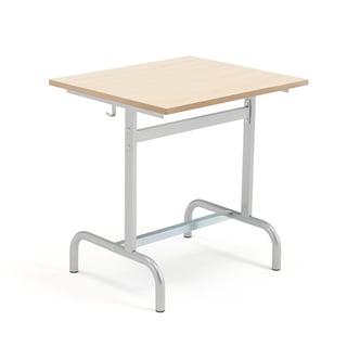School desk 180, silver, birch laminate