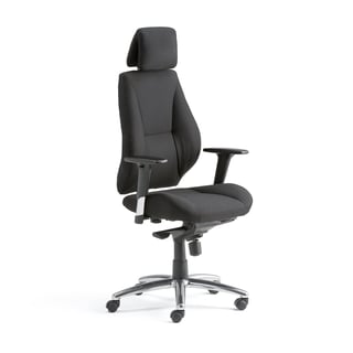 Kancelárska stolička STIRLING, vysoké operadlo, čierna textília
