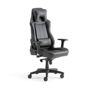Gaming krēsls LINCOLN, ādas imitācija, melns
