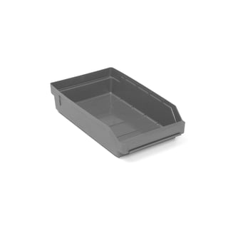 Plastový box na súčiastky REACH, Š 240 x H 400 x V 95 mm, šedý