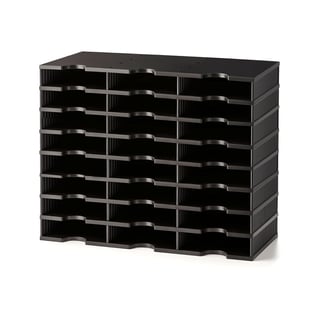Sorting tray, 24 comps, black