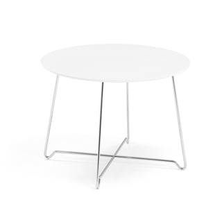 Coffee table IRIS, Ø700 x H 510mm, chrome, white