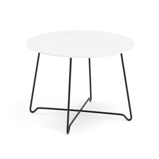 Soffbord IRIS, Ø700 mm, vit, svart stativ