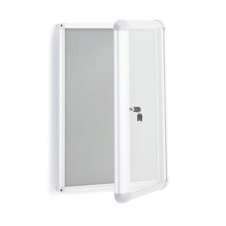 Lockable notice board cabinet RACHEL, 690x595x57 mm, grey