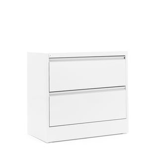 Lateral A4 filing cabinet INDEX, 2 drawers, 800x425x740 mm, white