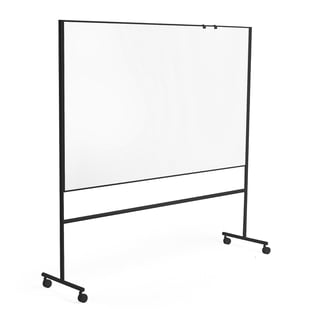 Mobile whiteboard EMMA, double sided, 2000x1200 mm, black frame