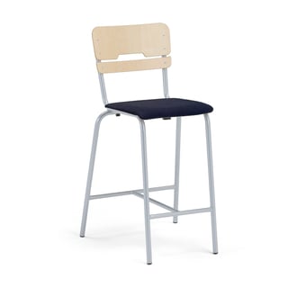 Classroom chair SCIENTIA, H 650 mm, birch with padded seat
