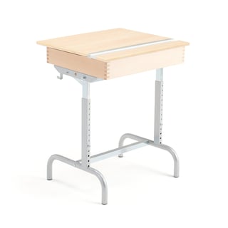 School desk 188, silver, birch laminate
