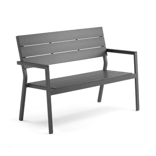 Modern park bench OPTIC, black aintwood, black frame