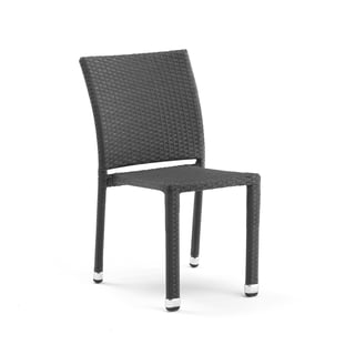 Stackable café chair ASTON, grey rattan