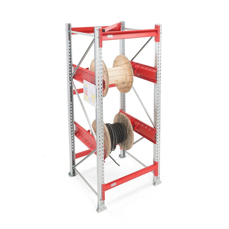 Cable reel racking ULTIMATE, basic unit, 2500x950x1100 mm | AJ Products