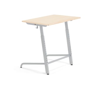 Student desk AXIOM, silver, birch laminate