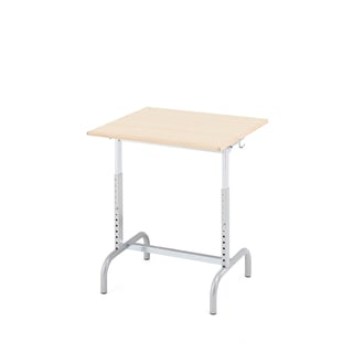 School desk 182, silver, birch laminate