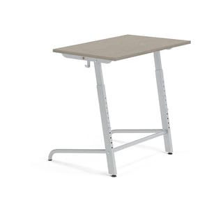 Student desk AXIOM, silver, light grey linoleum