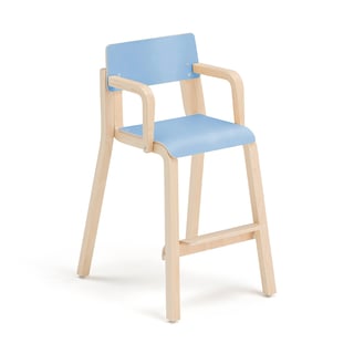 Høy barnestol DANTE, med armlener, H500 mm, blå laminat