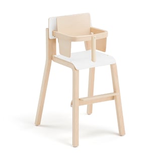 Høj barnestol DANTE med armlæn og bøjle, siddehøjde 500 mm, hvid laminat