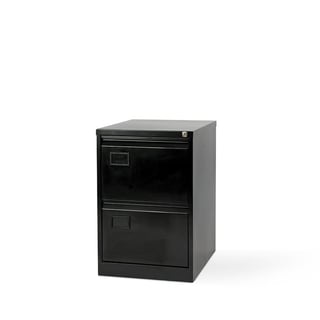 Bisley foolscap filing cabinet, 2 drawers, black