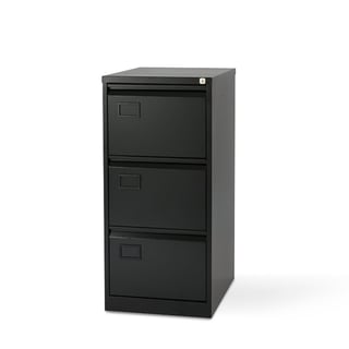 Bisley foolscap filing cabinet, 3 drawers, black