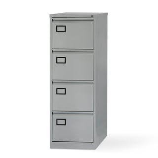 Bisley foolscap filing cabinet, 4 drawers, grey