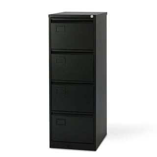 Bisley foolscap filing cabinet, 4 drawers, black